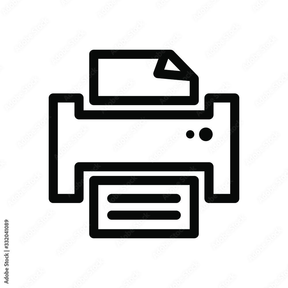 Printer vector icon , template illustration emblem isolated , fax design line glyph outline solid. business Printer vector icon , template illustration emblem isolated , fax design line glyph outline solid. business