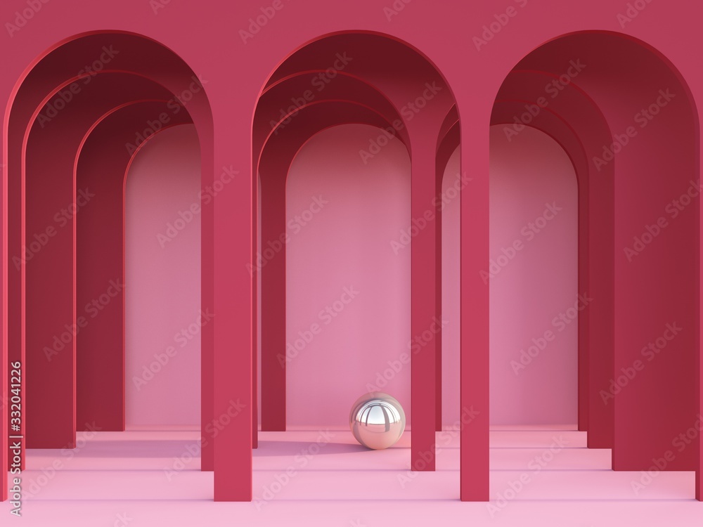 Fototapeta premium 3d render of arc elements in pastel color