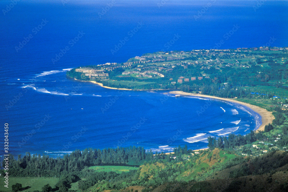 Aerial View of Hanalei Bay, Kauai, Hawaii
