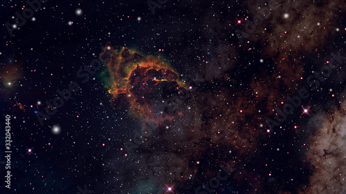 Fototapeta Naklejka Na Ścianę i Meble -  Dark colorful nebula and galaxy in outer space. Beautiful science fiction concept.