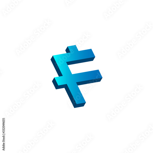 initial letter f logo prospective blue