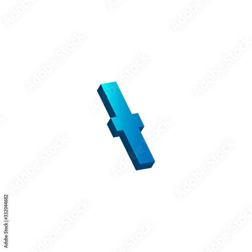 initial letter i logo prospective blue