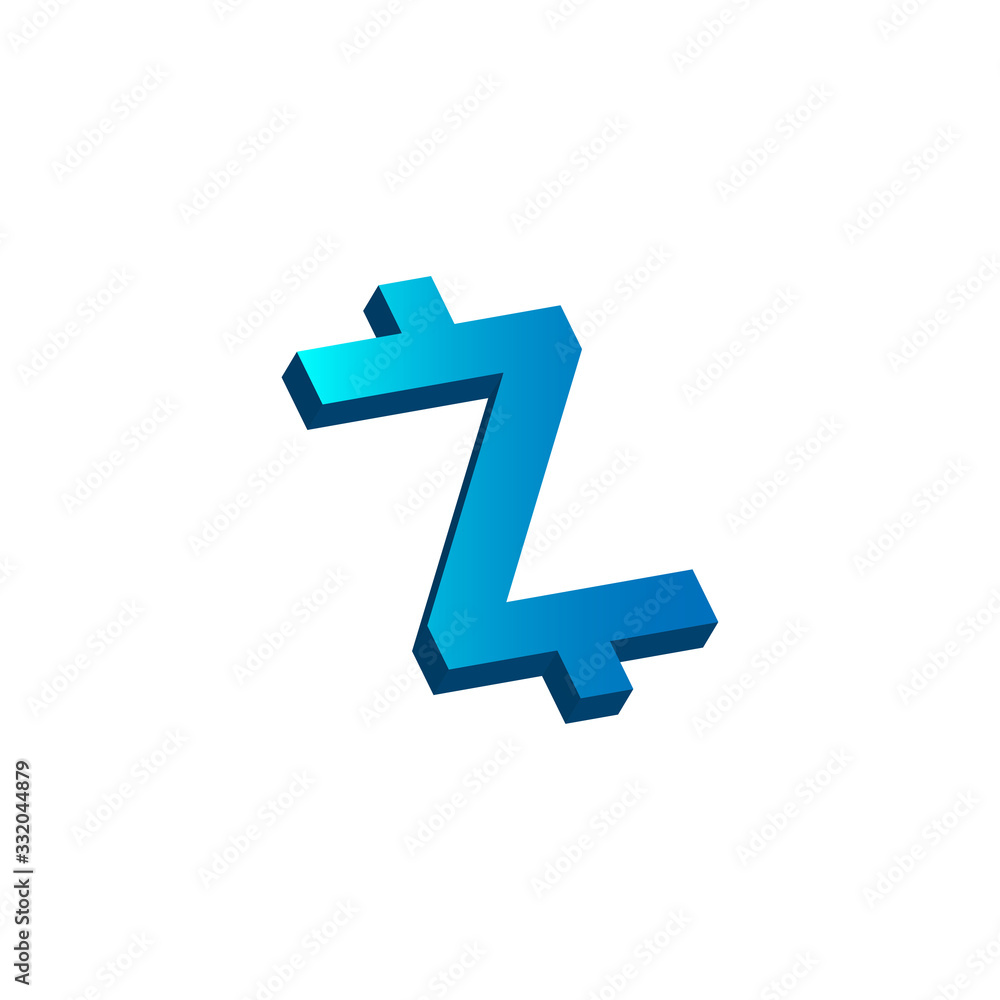 initial letter z logo prospective blue