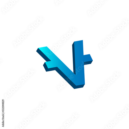 initial letter v logo prospective blue