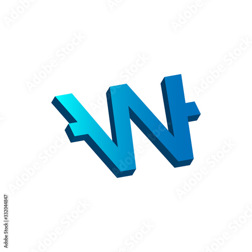 initial letter w logo prospective blue