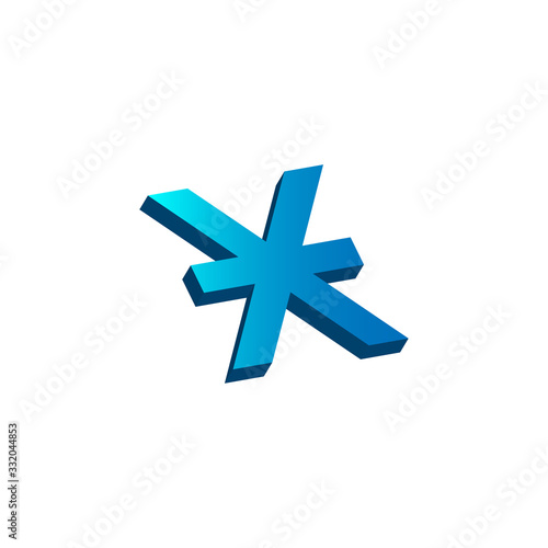 initial letter x logo prospective blue
