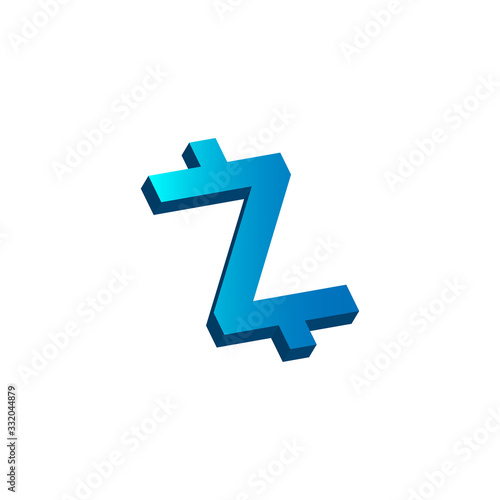 initial letter z logo prospective blue