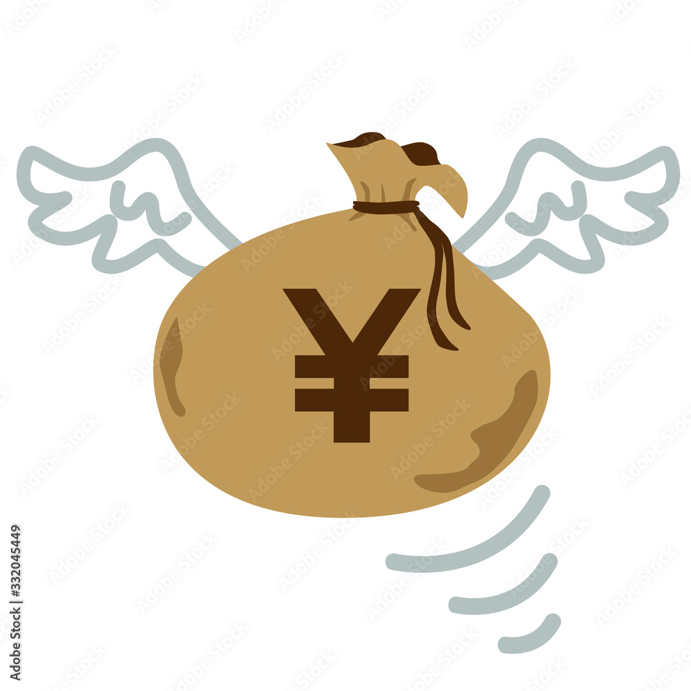 羽のついた日本円記号のお金が飛んでいくイラスト Stock Vector Adobe Stock 羽のついた日本円記号のお金が飛んでいくイラスト Stock Vector Adobe Stock