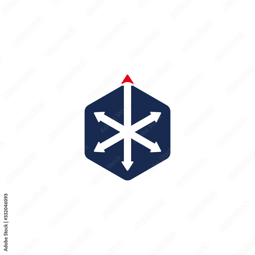 hexagonal motion arrow up geometric design logo vector hexagonal motion arrow up geometric design logo vector