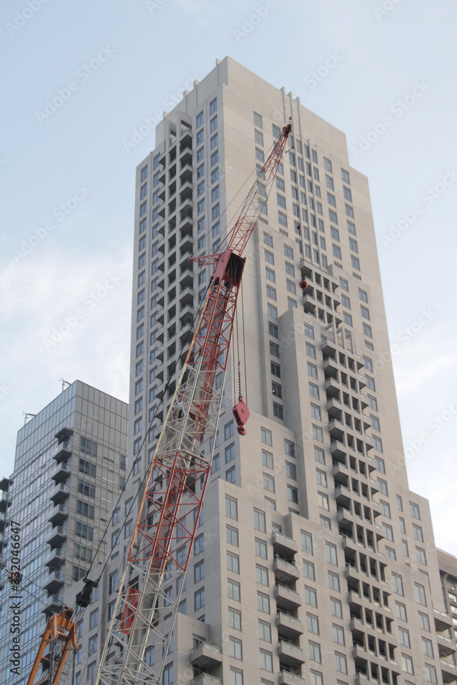 Construction Crane -  Building Downtown,    Achitecture