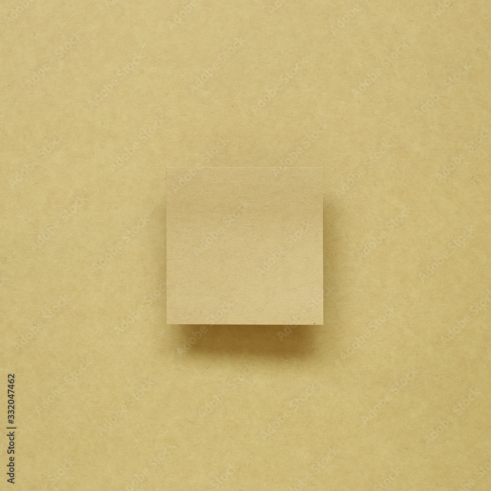 Kraft memo paper, sticky notes on kraft background. top view, copy space Kraft memo paper, sticky notes on kraft background. top view, copy space