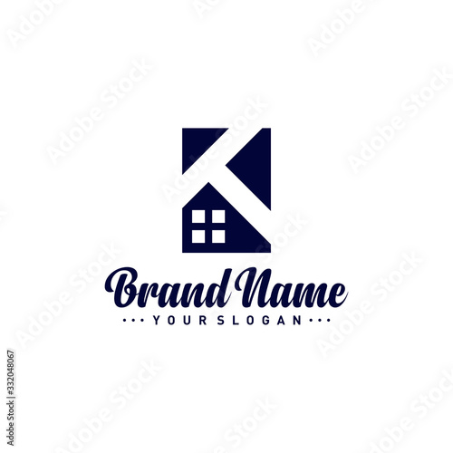 Letter K House logo vector template. Creative K Home logo design concepts. Icon symbol