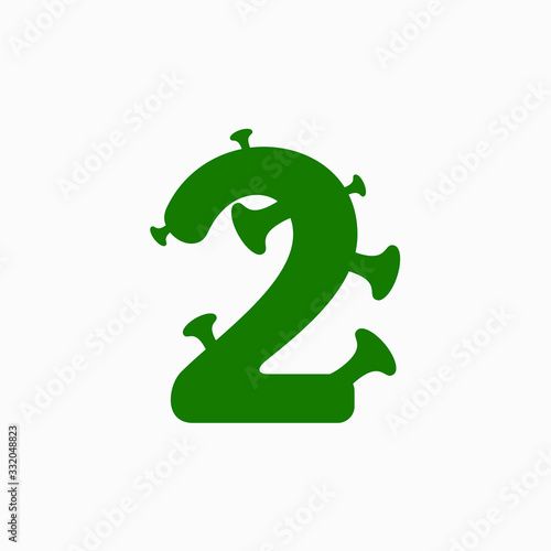 letter with virus and bacteria effect. coronavirus font