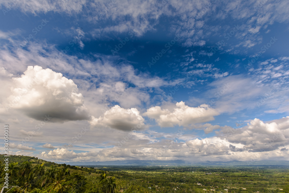 landscape with clouds and blue sky