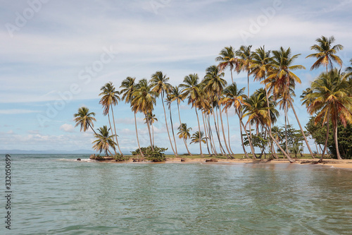 tropical beach costa esmeralda with coconut trees