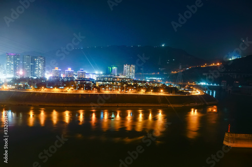 Night view of city by jinsha river