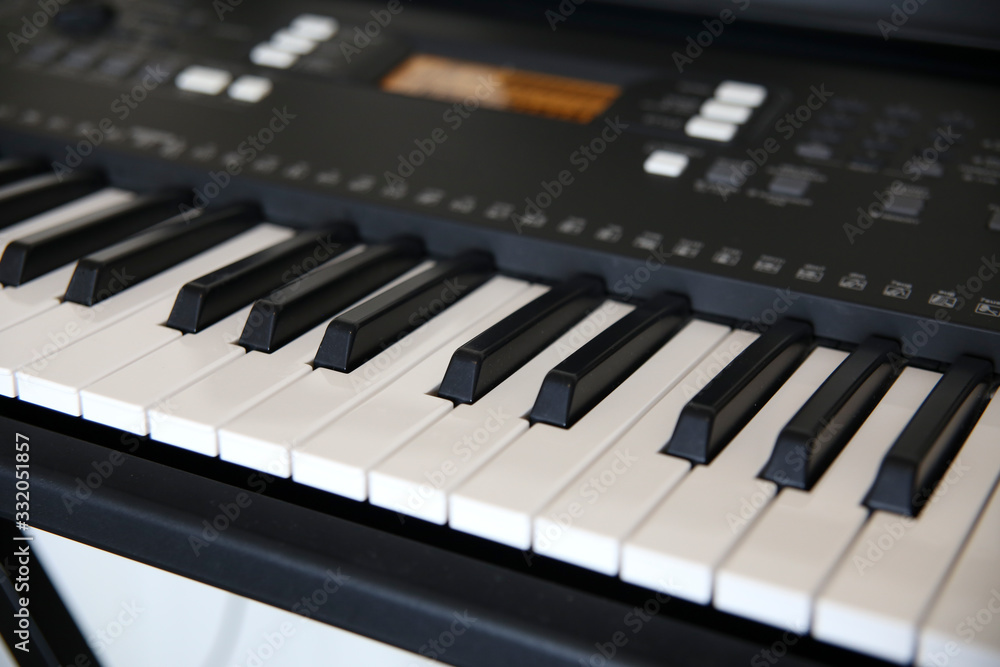 Close-up of Piano Keyboard. Musical Instrument. Close-up of Piano Keyboard. Musical Instrument.