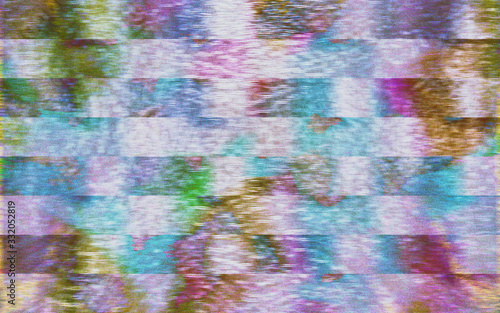 Abstract  colorful   glitch  with noise pixel background    Unique  modern art  background