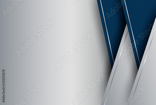 Abstract. blue - silver gradient geometric overlap shape background. vector.