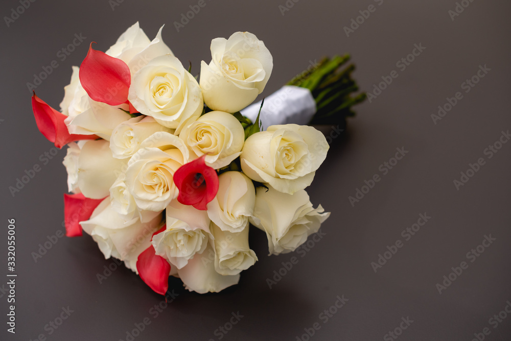 Beautiful wedding bouquet, top view Beautiful wedding bouquet, top view
