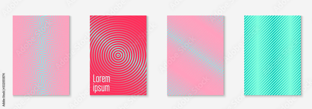 Fototapeta premium Minimalistic cover template set with gradients