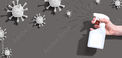 Fotografija Spray bottle with viral epidemic influenza concept