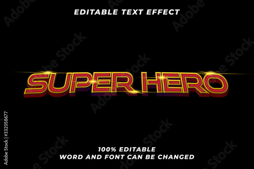 Modern heroes 3d bold text style effect Premium Vector photo