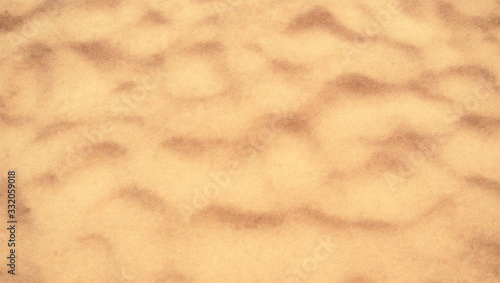 Sand on the beach, top view. Blurred background. Sand with dunes on tropical beach. Defocused vector background, EPS10.