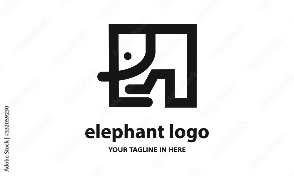 The concept of modern Simple elephant logo design is easy to remember The concept of modern Simple elephant logo design is easy to remember