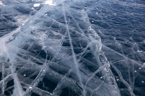 ice on water Bikal lake Russia photo