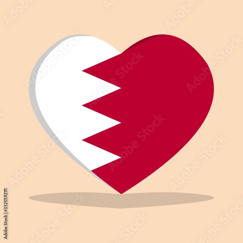 The national flag of bahrain love icon isolated on cream background vector illustration