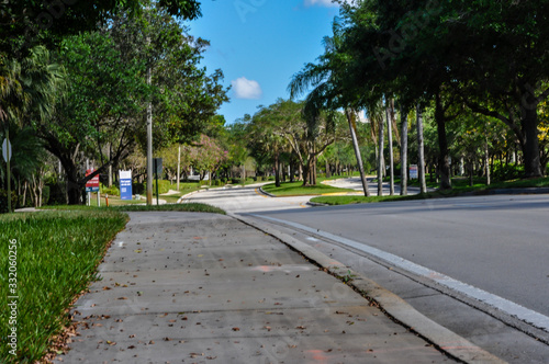 Coronavirus street sidewalk nobody quarantine office building closed covid19 photo