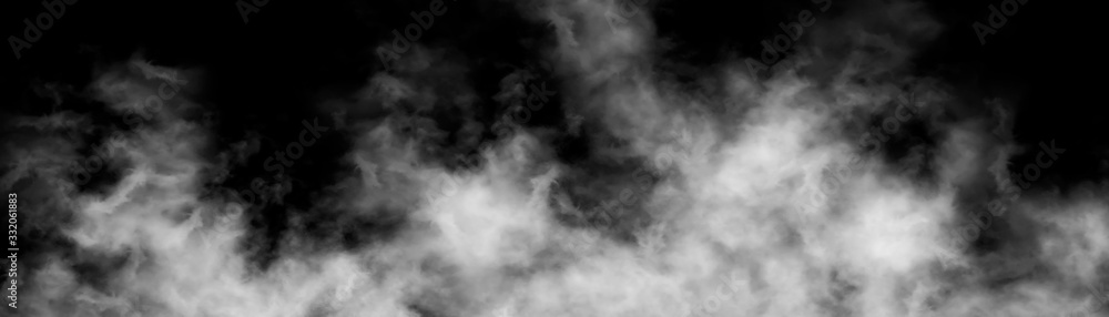 Light flowing smoke isolated on black background.