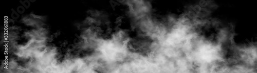 Light flowing smoke isolated on black background.