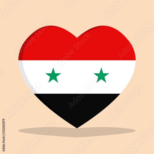 Free Download The national flag of syria love icon isolated on cream background vector illustration - GFXLoad