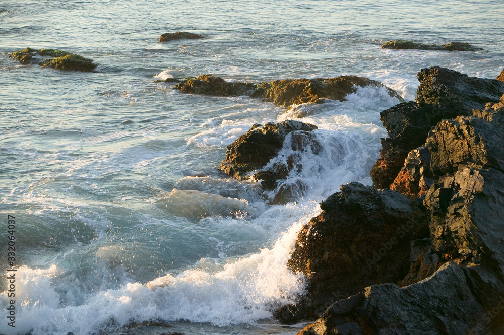 Wave breaks at the Cliff Walk, Cliffside Mansions of Newport Rhode Island Wave breaks at the Cliff Walk, Cliffside Mansions of Newport Rhode Island