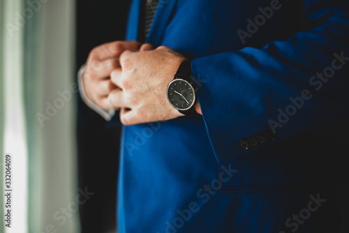 Mexico - Jan 2019 A watch is a portable timepiece intended to be carried or worn by a person A wristwatch is designed to be worn around the wrist, attached by a watch strap or other type of bracelet.