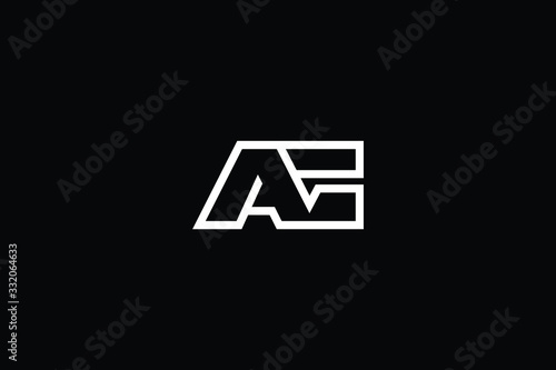Minimal elegant monogram art logo. Outstanding professional trendy awesome artistic AG GA initial based Alphabet icon logo. Premium Business logo White color on black background
