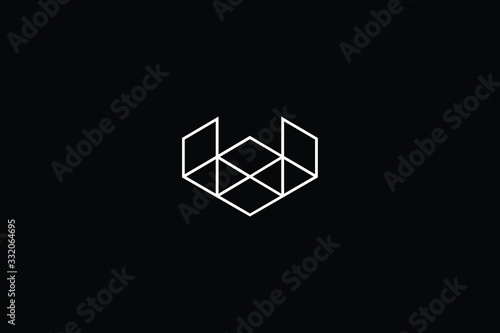 Minimal elegant monogram art logo. Outstanding professional trendy awesome artistic 3D W WX XW initial based Alphabet icon logo. Premium Business logo White color on black background © FinalDesignz