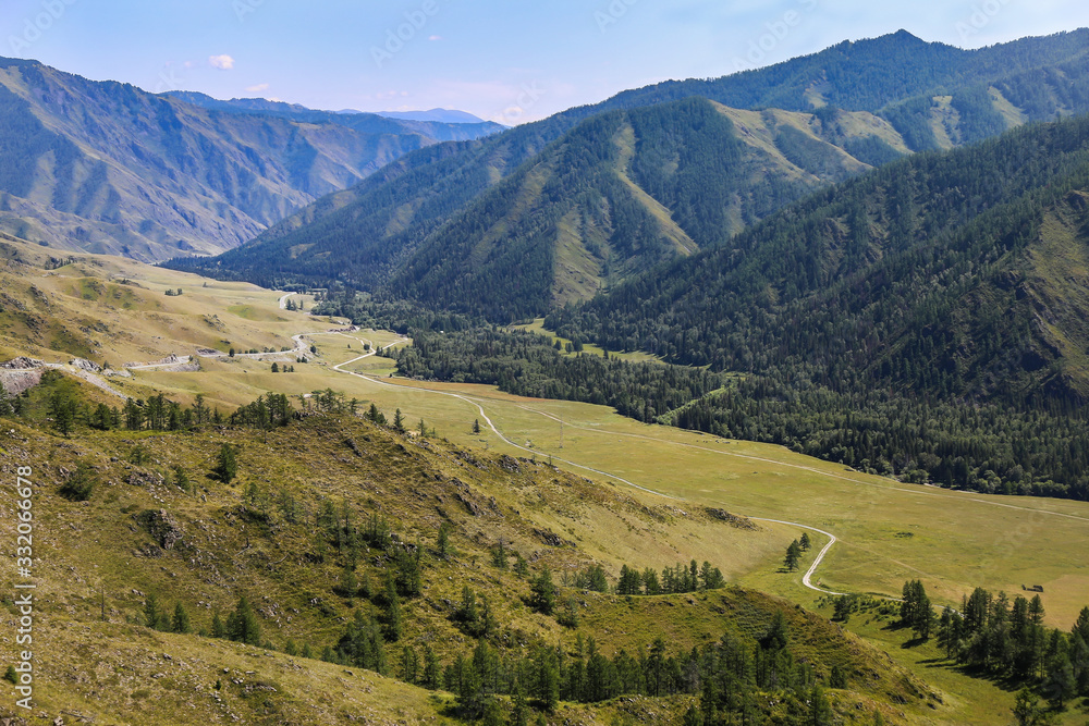 Altai mountains, view from Chike-Taman Pass