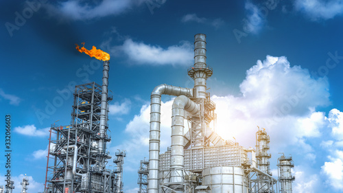 Fotografie Panorama view at the Industry oil and gas refinery plant ,Located in a large pet