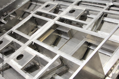 Longitudinal and transverse rigidity elements of the bottom of powerful welded fishing motor boat building