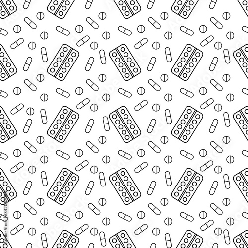 Seamless pattern with tablets. Vector illustration.