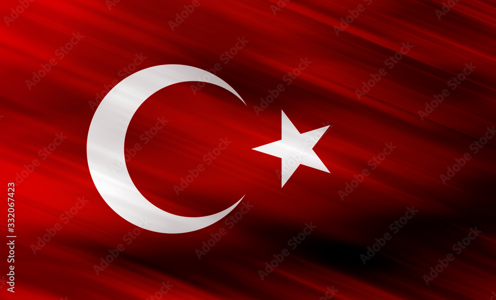 Obraz premium Illustration image of Turkish flag - 3D rendering