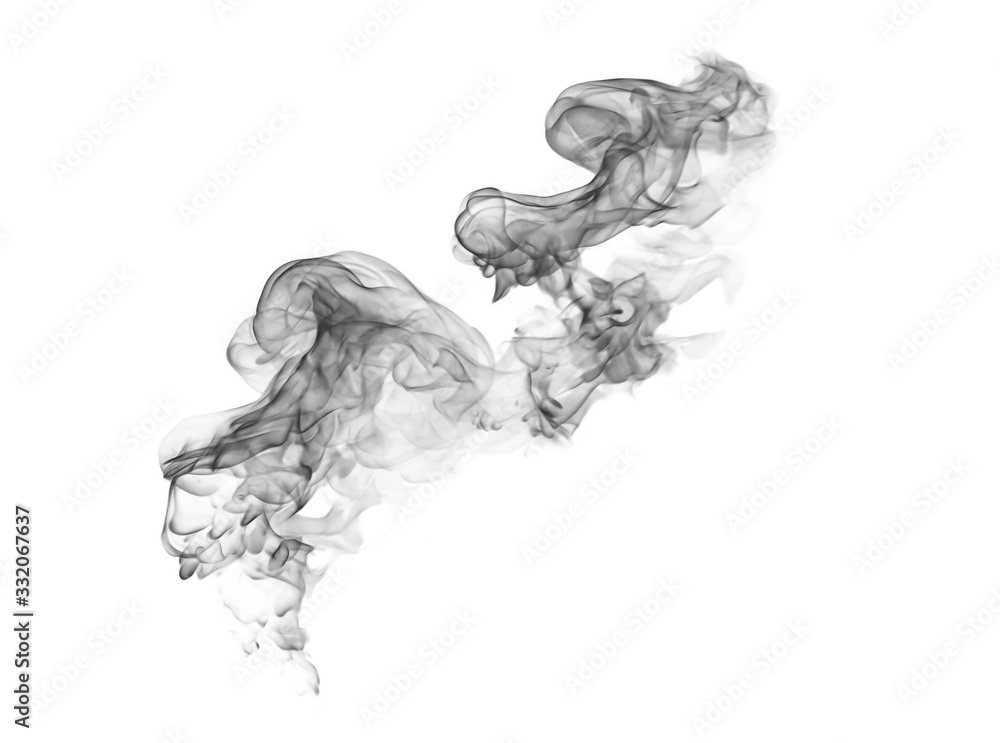 Smoke black fire flame hot burn white background. Stock-Foto | Adobe Stock