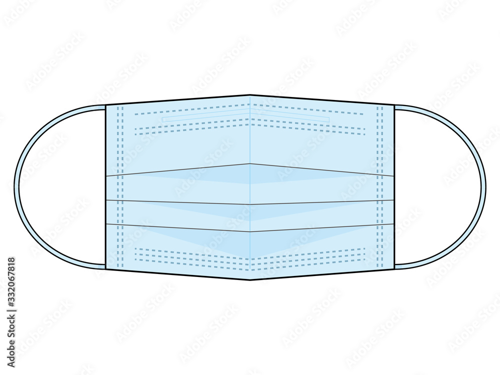 Obraz premium サージカルマスク(青)-Blue surgical mask vector art