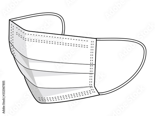 サージカルマスク(白)-surgical mask vector art