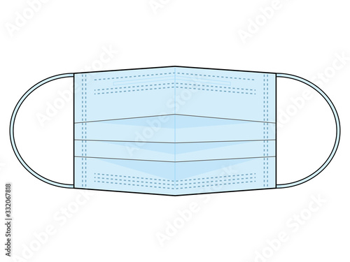 サージカルマスク(青)-Blue surgical mask vector art