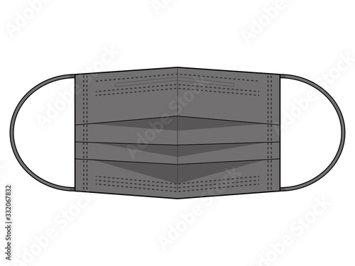 サージカルマスク(黒)-black surgical mask vector art