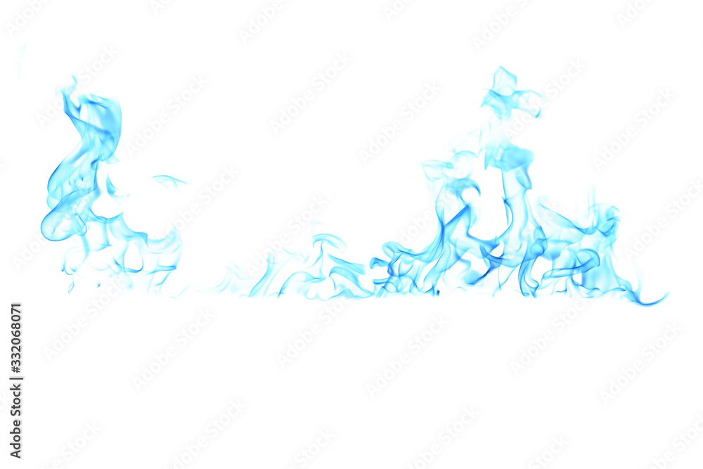 Fototapeta premium Blue smoke on a white background.